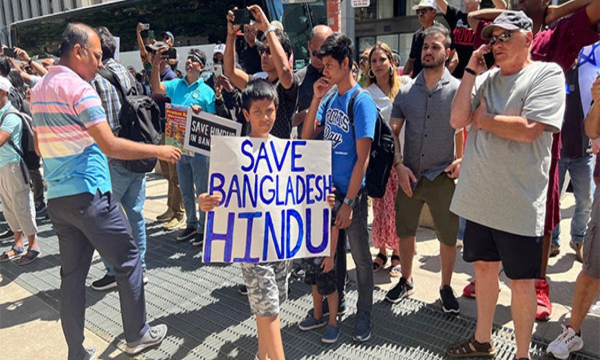 Canada Demonstration in Toronto against violence against Hindus in Bangladesh demanding justice for victims